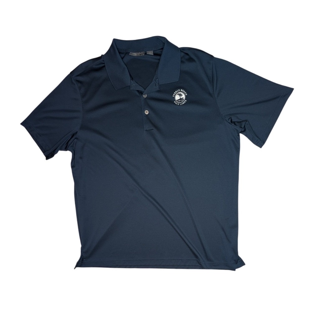 Pebble Beach Polo Shirt Men XL Navy Blue Golf Links Performance Short Sleeve